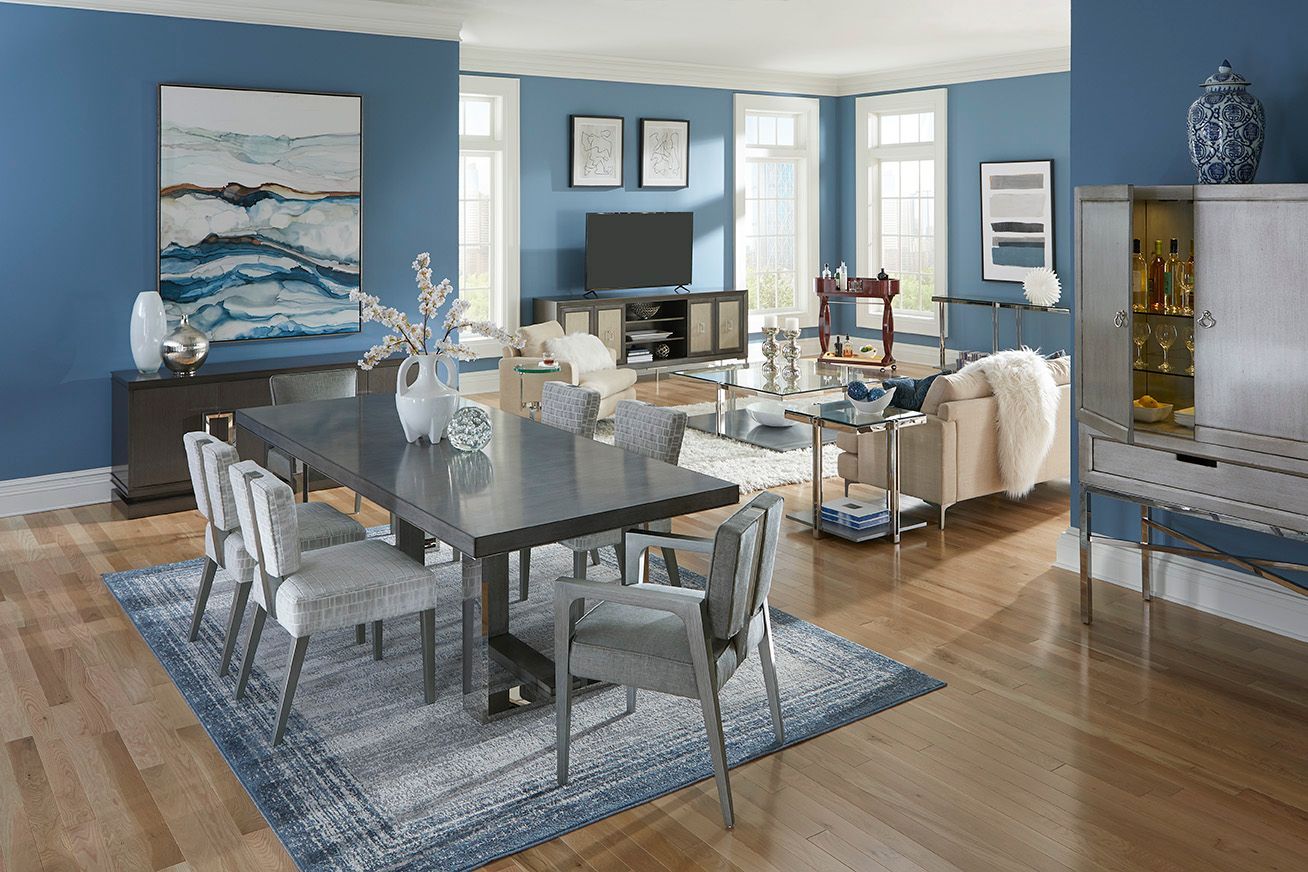 Aster Dining Table-Polished Stainless Steel Base