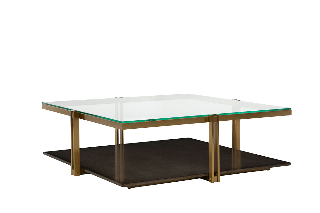 Apex Square Cocktail Table Satin Brass