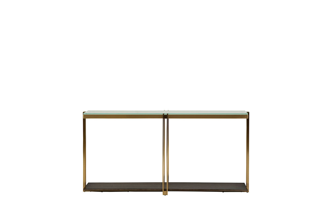 Apex Console Table Satin Brass