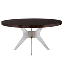 Ariel Round Dining Table - Brushed Nickel Accent