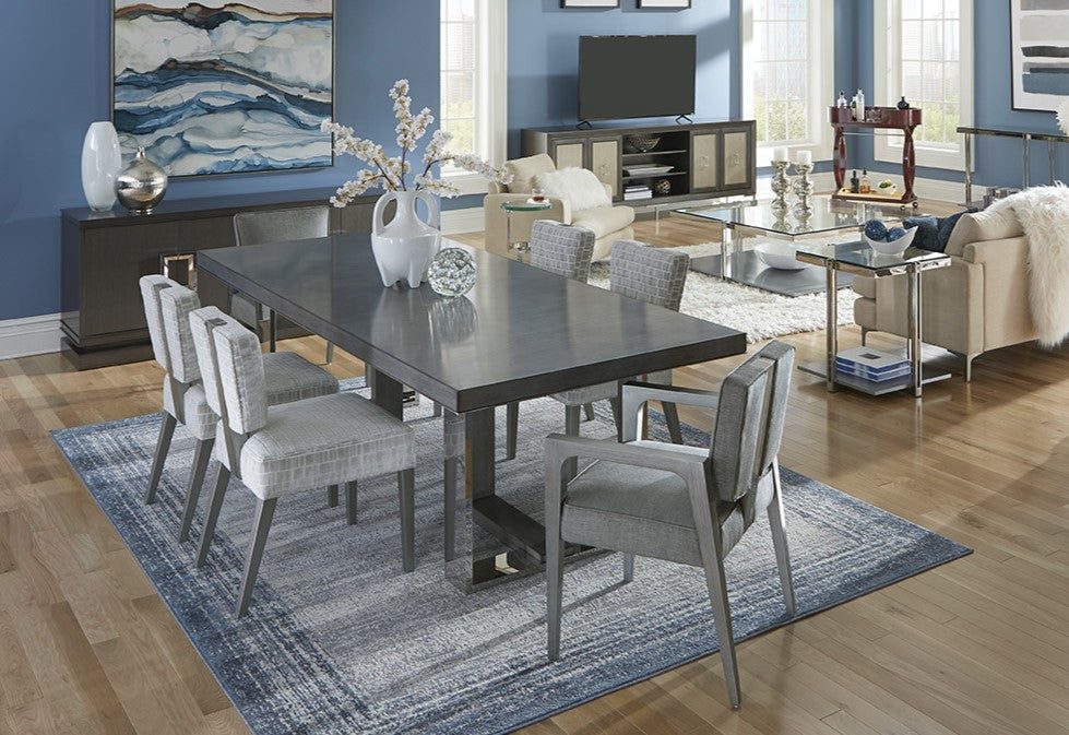 Aster Dining Table-Satin Brass Base