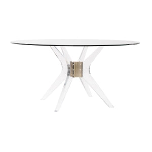 Ariel Round Dining Table - Satin Brass Accent